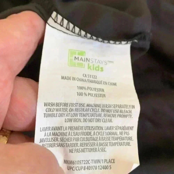 Mainstays black twin sheet, 100% cotton, summerweight - Picture 2 of 3